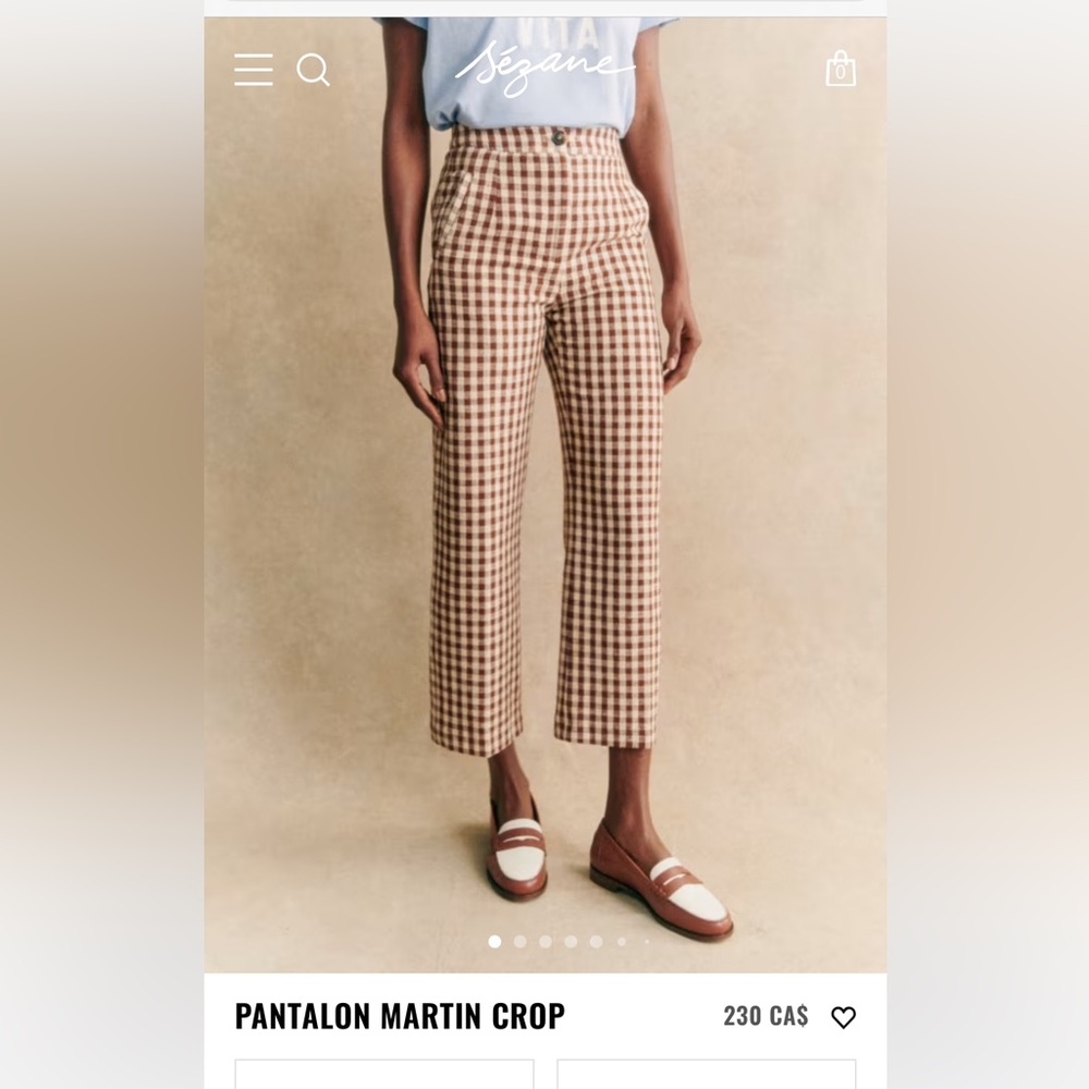 Pants Sezane Martin Vichy - Brand new with tags